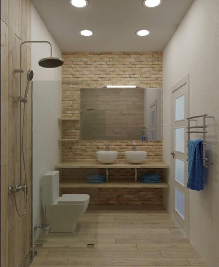 Imagen del trabajo Baño moderno con revestimiento piedra